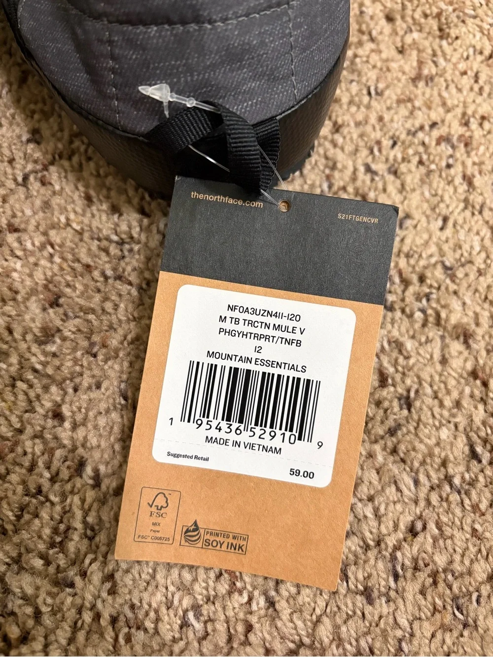 The North Face Men’s THERMOBALL™ Traction Mules V, Grey, Size 12, New with Tags